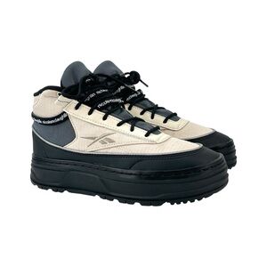 Reebok x Nicole McLaughlin Club C Geo Mid - Black & Cream Platform Sneakers sz 6